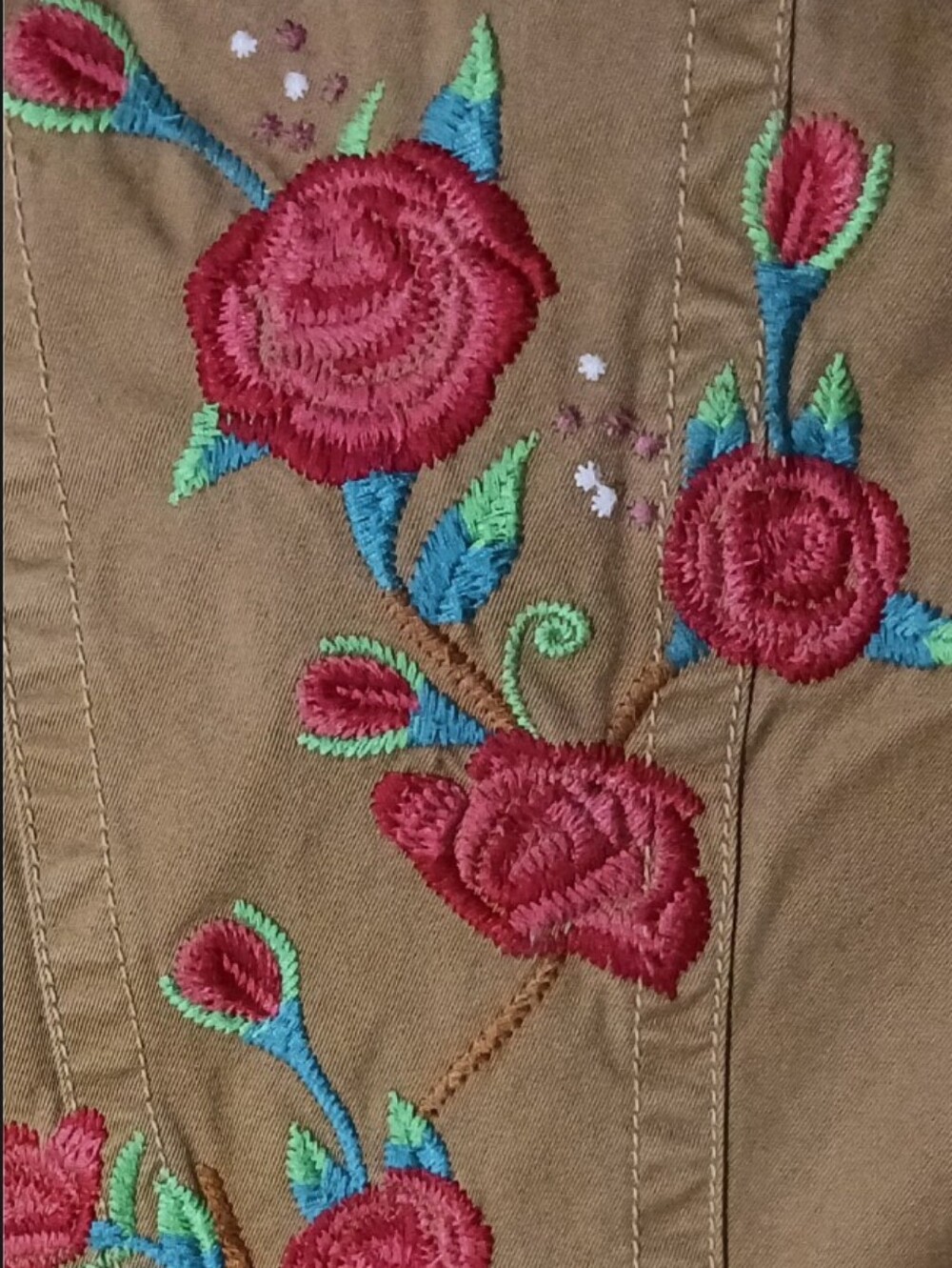Johnny Was JW Los Angeles Western Rose Cherub Embroidered Twill Blazer Jacket - Picture 7 of 15
